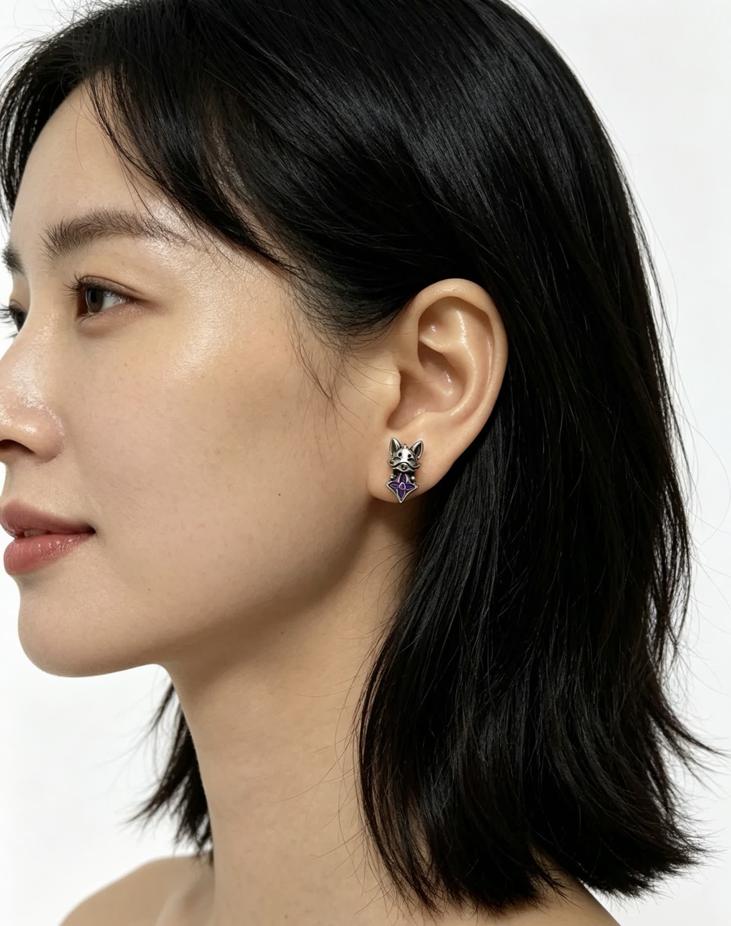 Louis Vuitton Silver Earrings with Monogram